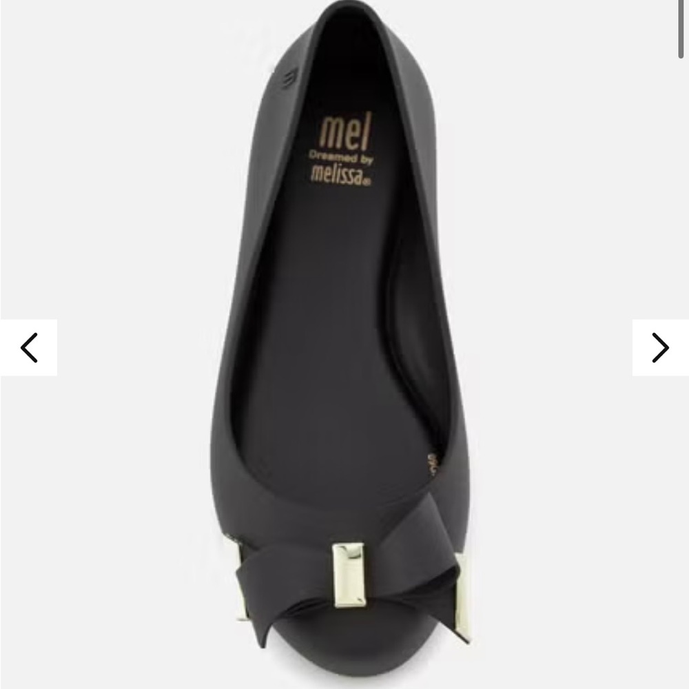 Mini Melissa kids black space love bow ballet flats shoes size 11